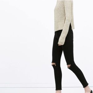 Zara high waisted slit knee skinny jeans size 6